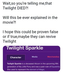 Size: 717x830 | Tagged: safe, imported from derpibooru, twilight sparkle, spoiler:g5, fake, g5, implied death, meta, op is trying to start shit so badly that it's kinda funny, twitter