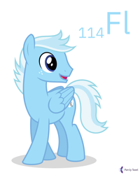 Size: 4000x5000 | Tagged: safe, artist:parclytaxel, imported from derpibooru, oc, oc only, oc:swift justice, pegasus, pony, series:joycall6's periodic table, .svg available, absurd resolution, chemistry, commission, flerovium, male, periodic table, simple background, smiling, solo, stallion, vector, white background