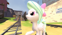 Size: 1280x720 | Tagged: safe, artist:wapamario63, imported from derpibooru, bon bon, flitter, lyra heartstrings, sweetie drops, earth pony, human, pegasus, pony, unicorn, /mlp/ tf2 general, 3d, animated, bow, combine, cute, female, food, gmod, half-life, implied balls, male, mare, oats, scout, sneed's feed and seed, sound, tail wiggle, team fortress 2, unusual hat, webm