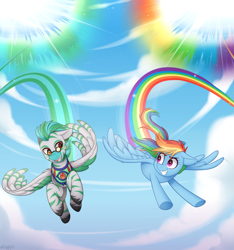 Size: 1405x1500 | Tagged: safe, artist:higgly-chan, imported from derpibooru, rainbow dash, oc, oc:kilani, pegasus, pony, zebra, zebrasus, female, zebra oc