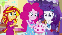 Size: 1280x720 | Tagged: safe, artist:amante56, imported from derpibooru, fluttershy, pinkie pie, rarity, sunset shimmer, equestria girls, rainbow rocks, '90s, 2015, absurd file size, animated, bedroom, brush, cellphone, clothes, equestria spice girls, female, hairbrush, hand on hip, lip sync, nightgown, pajamas, phone, pinkie pie's bedroom (equestria girls), singing, sleepover, slumber party, sound, spice girls, spoon, wannabe, webm, youtube link