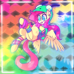 Size: 3072x3072 | Tagged: safe, artist:yumkandie, imported from derpibooru, fluttershy, pegasus, pony, :p, antonymph, clothes, cringe culture is dead, cute, daaaaaaaaaaaw, ear piercing, female, fluttgirshy, gamer, gay pride flag, gir, high res, hoodie, invader zim, lesbian, lesbian pride flag, nintendo, nintendo ds, piercing, pride, pride flag, shyabetes, socks, solo, tongue out, tongue piercing, transgender, vylet pony, wristband