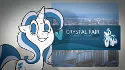 Size: 1280x720 | Tagged: safe, artist:crikeydave, imported from derpibooru, oc, oc only, oc:aurora (crystal fair con), pony, unicorn, 2014, crystal fair con, euro ponies unite, finland, mascot, nation ponies, ponified, solo