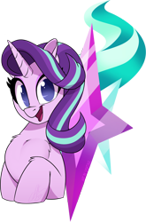 Size: 1852x2811 | Tagged: safe, artist:light262, imported from derpibooru, starlight glimmer, pony, unicorn, bust, chest fluff, cute, cutie mark, cutie mark background, female, glimmerbetes, leg fluff, looking at you, mare, no pupils, open mouth, simple background, solo, transparent background