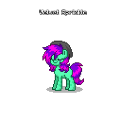Size: 400x400 | Tagged: safe, artist:robertepsc4, imported from derpibooru, oc, oc only, oc:velvetsprinkle, earth pony, pony, pony town, beenie, cutie, ethanepsc4, female, hat, mare, reference, solo