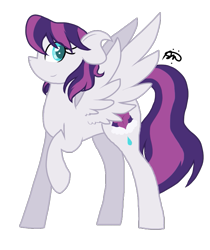 Size: 859x1023 | Tagged: safe, artist:gallantserver, imported from derpibooru, oc, oc only, oc:hydrangea incense, pegasus, pony, female, looking at you, mare, offspring, one hoof raised, parent:blossomforth, parent:soarin', pegasus oc, raised hoof, simple background, smiling, smiling at you, solo, transparent background, wings