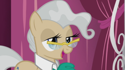 Size: 1920x1080 | Tagged: safe, imported from derpibooru, screencap, mayor mare, earth pony, pony, slice of life (episode), female, glasses, mare, open mouth, solo