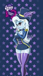 Size: 1038x1845 | Tagged: safe, artist:thedemonhunter18, imported from derpibooru, trixie, equestria girls, equestria girls series, clothes, female, playing card, socks, solo, stockings, thigh highs