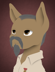 Size: 1080x1428 | Tagged: safe, artist:tiviyl, imported from derpibooru, oc, oc only, earth pony, pony, beard, bust, clothes, commission, communism, facial hair, ho chi minh, medal, moustache, ponified, portrait, solo, vietnam