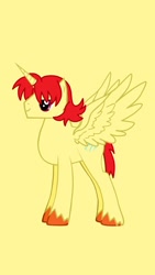 Size: 828x1472 | Tagged: safe, artist:jesse220, imported from derpibooru, oc, oc only, alicorn, pony, pony creator, alicorn oc, cutie mark, horn, male, red mane, solo, stallion, wings
