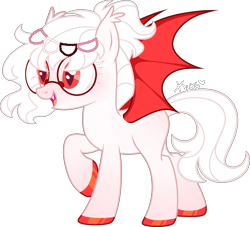 Size: 2487x2254 | Tagged: safe, artist:kurosawakuro, imported from derpibooru, oc, oc only, bat pony, pony, base used, female, glasses, high res, mare, simple background, solo, transparent background