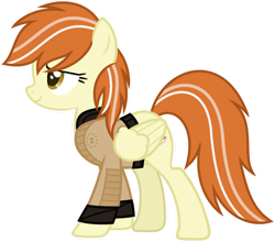 Size: 1024x903 | Tagged: safe, artist:pegasski, imported from derpibooru, oc, oc only, oc:hurricane, pegasus, pony, clothes, enclave, female, mare, simple background, solo, transparent background