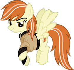 Size: 1421x1358 | Tagged: safe, artist:pegasski, imported from derpibooru, oc, oc only, oc:hurricane, pegasus, pony, clothes, enclave, female, mare, simple background, solo, transparent background