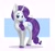 Size: 2382x2235 | Tagged: safe, artist:heartbeat420, artist:purpleheart002, imported from derpibooru, rarity, pony, unicorn, chest fluff, cloven hooves, colored hooves, female, high res, lidded eyes, looking at you, mare, purple hooves, simple background, smiling, solo, white background