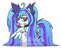 Size: 761x605 | Tagged: dead source, safe, artist:cherritoppu, artist:maiii-san, imported from derpibooru, oc, oc only, pegasus, pony, base used, choker, female, heterochromia, mare, not hatsuneigh, pegasus oc, raised hoof, simple background, solo, transparent background, wings