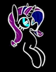 Size: 257x328 | Tagged: safe, artist:cammy, imported from ponybooru, rarity, black background, simple background