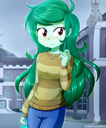 Size: 1784x2163 | Tagged: safe, artist:the-butch-x, imported from derpibooru, wallflower blush, equestria girls, equestria girls series, forgotten friendship, blushing, clothes, crying, cute, female, flowerbetes, memory stone, sad, solo