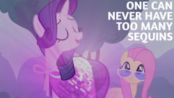 Size: 1280x720 | Tagged: safe, edit, edited screencap, editor:quoterific, imported from derpibooru, screencap, fluttershy, rarity, pegasus, pony, unicorn, it ain't easy being breezies, season 4, eyes closed, female, mare, open mouth, sunglasses