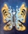 Size: 2952x3605 | Tagged: safe, artist:爱画画的刀刀, artist:红光大刀.zkq1021, imported from derpibooru, oc, oc only, oc:edelweiss, butterfly, badge, blue background, cold, cutie mark, frozen, high res, ice, logo, mark, markings, mascot, oil painting, sign, simple background, snow, traditional art, winter
