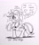 Size: 2084x2352 | Tagged: safe, artist:debmervin, imported from derpibooru, applejack, earth pony, pony, black and white, blatant lies, grayscale, hat, high res, monochrome, silly, silly pony, tired