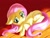 Size: 1024x768 | Tagged: safe, artist:asaoto_1g2g, artist:ファスナー, imported from derpibooru, fluttershy, pegasus, pony, blushing, covering, cute, daaaaaaaaaaaw, female, floppy ears, grooming, looking away, looking sideways, lying down, mare, pixiv, preening, shy, shyabetes, solo, spread wings, weapons-grade cute, wing covering, wings, wooden floor