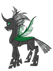 Size: 3024x4032 | Tagged: safe, artist:agdapl, imported from derpibooru, oc, oc only, changeling, changeling oc, green changeling, male, simple background, solo, transparent background