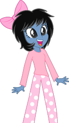 Size: 451x799 | Tagged: safe, artist:muhammad yunus, artist:tanahgrogot, imported from derpibooru, oc, oc only, oc:siti shafiyyah, equestria girls, black hair, bow, clothes, hair bow, indonesia, open mouth, open smile, simple background, smiling, solo, transparent background