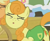 Size: 360x298 | Tagged: safe, imported from derpibooru, screencap, applejack, carrot top, golden harvest, earth pony, pony, season 1, winter wrap up, :o, background pony, clothes, cropped, duo, duo female, eyes closed, female, g4, mare, o, o mouth, offscreen character, open mouth, plant team, solo, solo focus, vest, winter wrap up song, winter wrap up vest