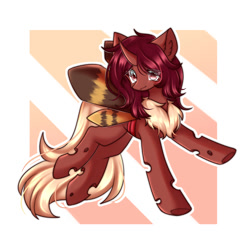 Size: 2000x2000 | Tagged: safe, artist:distant sound, artist:distant_sound_, imported from derpibooru, oc, oc only, oc:flechette, changeling, insect, moth, mothling, original species, cute, high res, red changeling, simple background, species swap
