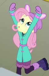 Size: 407x633 | Tagged: safe, imported from derpibooru, screencap, fluttershy, equestria girls, equestria girls series, holidays unwrapped, spoiler:eqg series (season 2), blizzard or bust, cropped, solo