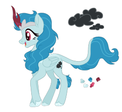 Size: 1200x1100 | Tagged: safe, artist:magicuniclaws, imported from derpibooru, oc, oc only, hybrid, pony, female, magical lesbian spawn, offspring, parent:rain shine, parent:rainbow dash, simple background, solo, transparent background