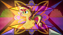 Size: 3840x2160 | Tagged: safe, artist:anime-equestria, artist:laszlvfx, edit, imported from derpibooru, sunset shimmer, pony, unicorn, female, high res, looking up, mare, sitting, smiling, solo, wallpaper, wallpaper edit