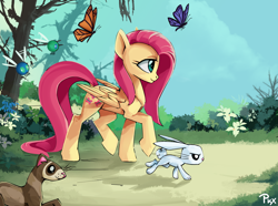 Size: 3150x2340 | Tagged: safe, artist:ponykillerx, imported from twibooru, angel bunny, fluttershy, image, png