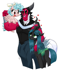 Size: 3000x3600 | Tagged: safe, artist:flutterthrash, imported from twibooru, cozy glow, lord tirek, queen chrysalis, pony, image, png