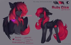 Size: 3194x2000 | Tagged: safe, artist:magicbalance, imported from derpibooru, oc, oc only, oc:ruby dice, pegasus, pony, dice, high res, pegasus oc, solo, wings