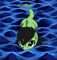 Size: 1103x1171 | Tagged: artist needed, dead source, source needed, useless source url, safe, artist:neuro, imported from derpibooru, oc, oc:filly anon, original species, shark, shark pony, female, filly, ocean, shark pony oc, sharkified, species swap, swimming