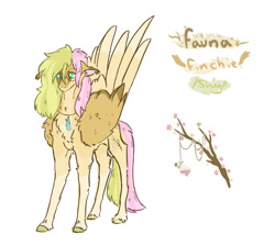Size: 1280x1145 | Tagged: safe, artist:ayartzramen, imported from derpibooru, fluttershy, oc, oc only, oc:fauna finchie shy, pegasus, pony, alternate design, alternate name, female, glasses, mare, redesign, simple background, solo, white background