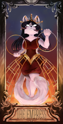 Size: 1197x2340 | Tagged: safe, artist:laps-sp, imported from derpibooru, diamond dog, clothes, dress, female, female diamond dog, solo, tarot card, the empress