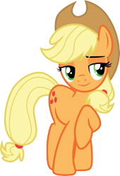 Size: 3000x4402 | Tagged: safe, artist:cloudy glow, artist:cloudyglow, imported from derpibooru, applejack, earth pony, pony, the mane attraction, .ai available, applejack's hat, cowboy hat, female, hat, raised hoof, simple background, solo, transparent background, vector