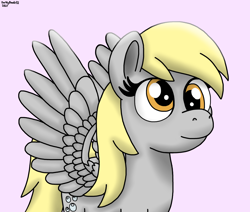 Size: 2044x1730 | Tagged: safe, artist:darkyboode32, derpibooru exclusive, imported from derpibooru, derpy hooves, pegasus, pony, cross-eyed, cute, derpabetes, female, mare, simple background, solo, wings