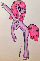 Size: 506x777 | Tagged: safe, artist:beamybutt, imported from derpibooru, oc, oc only, earth pony, pony, colored hooves, earth pony oc, eyelashes, signature, solo, traditional art