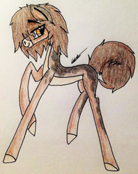 Size: 620x784 | Tagged: safe, artist:beamybutt, imported from derpibooru, oc, oc only, earth pony, pony, colored hooves, earth pony oc, eyelashes, male, raised hoof, signature, solo, stallion, traditional art