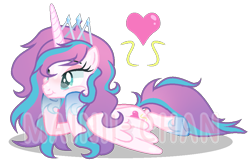 Size: 953x621 | Tagged: dead source, safe, artist:cherritoppu, artist:maiii-san, imported from derpibooru, princess flurry heart, alicorn, pony, base used, cheek squish, eyelashes, female, heart, horn, jewelry, mare, older, older flurry heart, simple background, smiling, solo, squishy cheeks, tiara, transparent background, watermark, wings