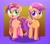 Size: 2151x1880 | Tagged: safe, artist:ce2438, artist:ketereissim, imported from derpibooru, scootaloo, sunny starscout, earth pony, pegasus, pony, abstract background, braid, cute, cutealoo, duo, duo female, female, g5, high res, lineless, open mouth, open smile, raised hoof, shadow, smiling, sunnybetes, unshorn fetlocks