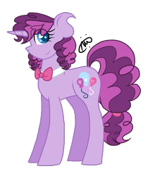 Size: 859x1023 | Tagged: safe, artist:gallantserver, imported from derpibooru, oc, oc only, oc:surprise party, pony, unicorn, bowtie, female, mare, offspring, parent:party favor, parent:sugar belle, parents:partybelle, simple background, solo, transparent background