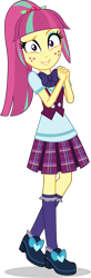 Size: 1673x5109 | Tagged: safe, artist:sebisscout1997, imported from derpibooru, sour sweet, pony, equestria girls, bowtie, clothes, crystal prep academy, crystal prep academy uniform, crystal prep shadowbolts, female, freckles, happy, looking at you, pleated skirt, school uniform, simple background, skirt, smiling, solo, transparent background, vector