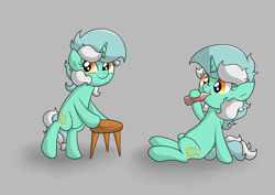 Size: 4668x3297 | Tagged: safe, artist:background basset, imported from derpibooru, lyra heartstrings, pony, unicorn, bipedal, bipedal leaning, bottle, coke bottle, drinking, female, glass bottle, leaning, smiling, solo, stool