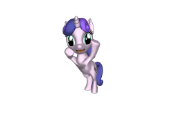Size: 1200x900 | Tagged: safe, artist:mrbarney94, imported from derpibooru, sweetie belle, pony, unicorn, pony creator, 3d, 3d pony creator, bipedal, female, filly, g1, g1 style, g4, g4 style, open mouth, ponylumen, simple background, singing, transparent background