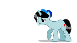 Size: 3200x1800 | Tagged: safe, artist:jakeneutron, imported from derpibooru, oc, oc only, oc:jake neutron, pony, unicorn, baseball cap, cap, hat, horn, male, simple background, solo, stallion, transparent background, unicorn oc, upset, wet, wet mane