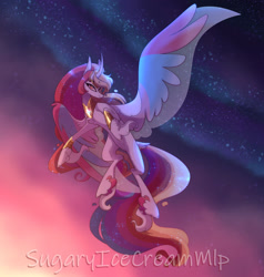 Size: 1280x1344 | Tagged: safe, artist:sugaryicecreammlp, imported from derpibooru, oc, oc only, oc:boreal wish, alicorn, pony, female, flying, mare, solo